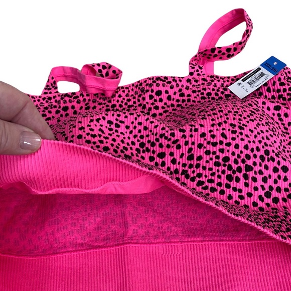 No Boundaries pink ribbed tube top with straps - Picture 2 of 3